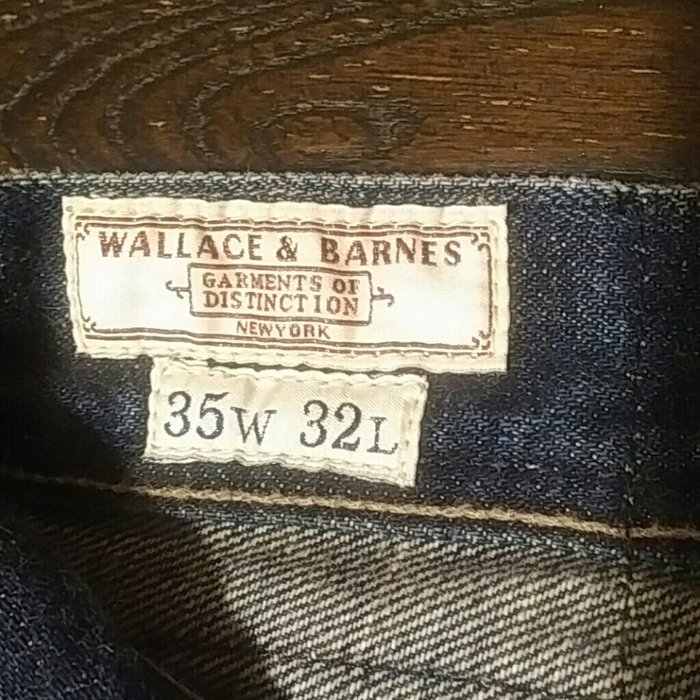 Mens Wallace & Barnes selvidge denim jeans 35 x 32